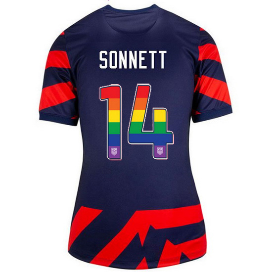 Away Emily Sonnett 2021 Women's Stadium Rainbow Number Jersey