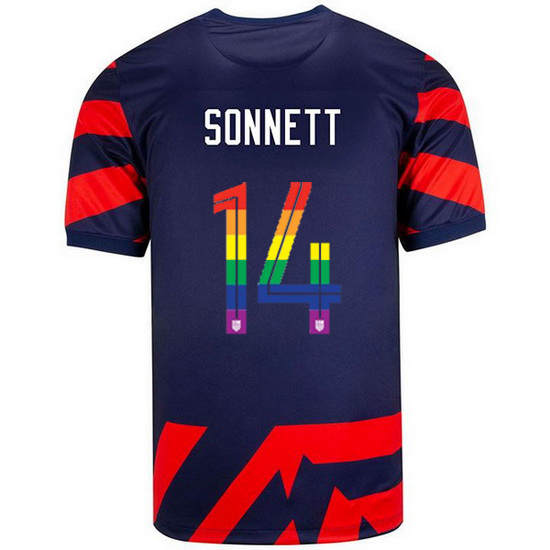 USA Away Emily Sonnett 2021/2022 Men's Stadium PRIDE Jersey