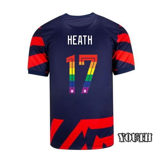 USA Away Tobin Heath 2021 Youth Stadium PRIDE Jersey