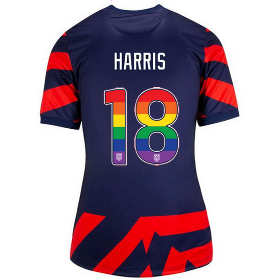 Away Ashlyn Harris 2021 Women's Stadium Rainbow Number Jersey