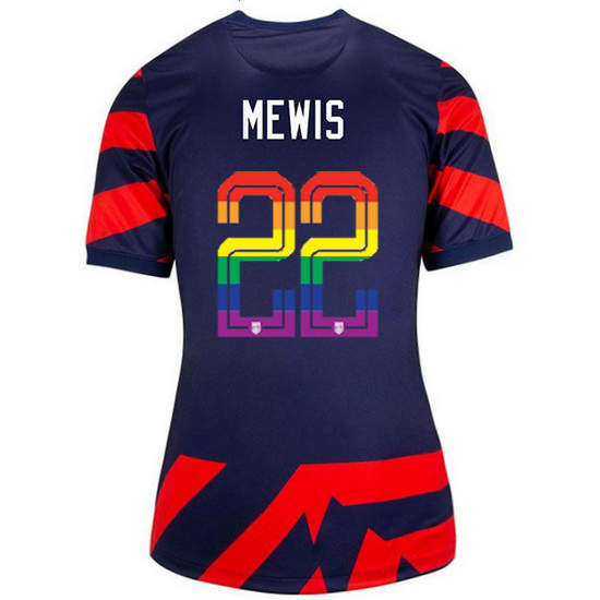 USA Navy/Red Kristie Mewis 21/22 Women's Stadium PRIDE Jersey