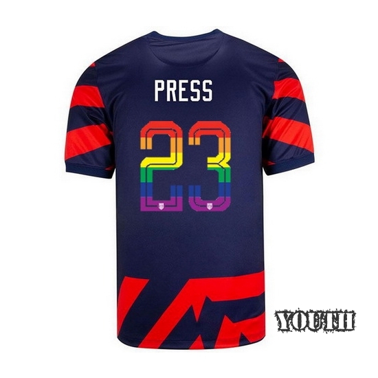 USA Away Christen Press 2021 Youth Stadium PRIDE Jersey