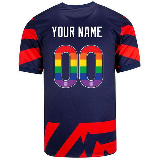 Navy/Red Customized 21/22 Men's Stadium Rainbow Number Jersey