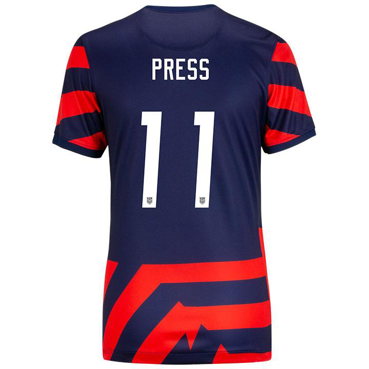 USA Away #11 Christen Press 2021/2022 Women's Stadium Soccer Jersey