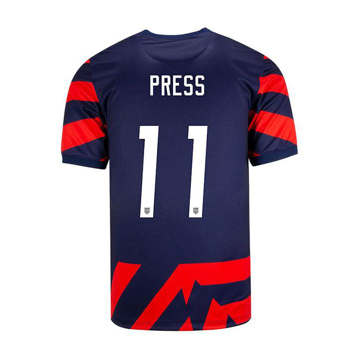 USA Navy/Red #11 Christen Press 21/22 Youth Stadium Soccer Jersey