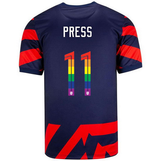 USA Away #11 Christen Press 2021/2022 Men's Stadium PRIDE Jersey