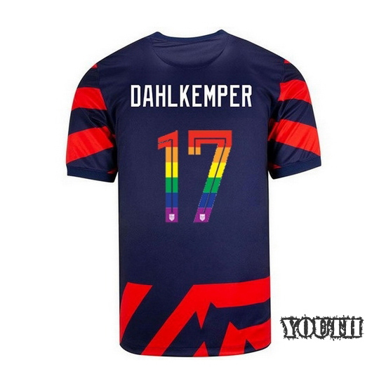 USA Away #17 Abby Dahlkemper 2021 Youth Stadium PRIDE Jersey