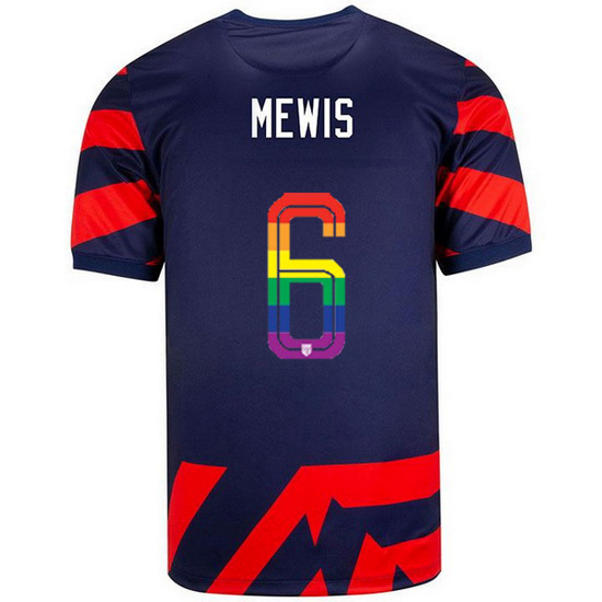 USA Away #6 Kristie Mewis 2021/2022 Men's Stadium PRIDE Jersey