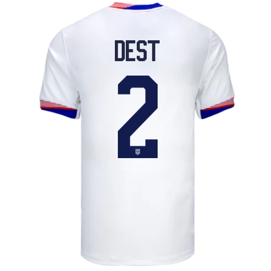 USA Sergino Dest 2024 Home Men's Stadium Soccer Jersey