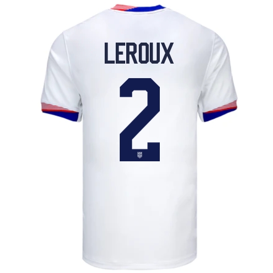 USA Sydney Leroux 2024 Home Men's Stadium Soccer Jersey