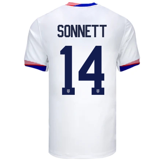 USA Emily Sonnett 2024 Home Men's Stadium Soccer Jersey