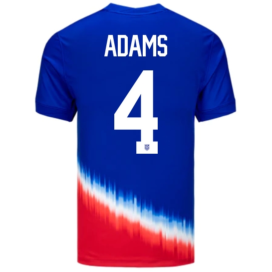 USA Tyler Adams 2024 Away Men's Stadium Soccer Jersey