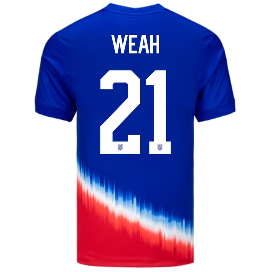USA Tim Weah 2024 Away Men's Stadium Soccer Jersey