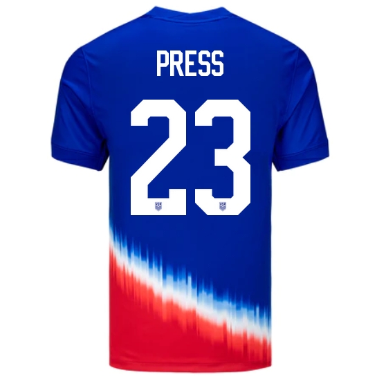 USA Christen Press 2024 Away Men's Stadium Soccer Jersey