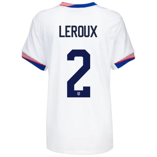 USA Sydney Leroux 2024 Home Women's Stadium Soccer Jersey