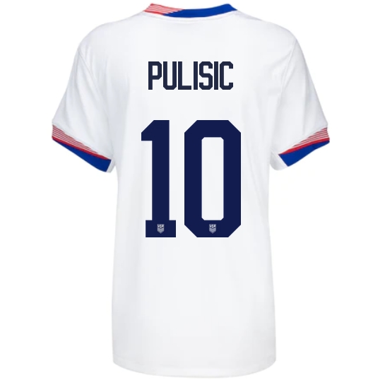 USA Christian Pulisic 2024 Home Women's Stadium Soccer Jersey