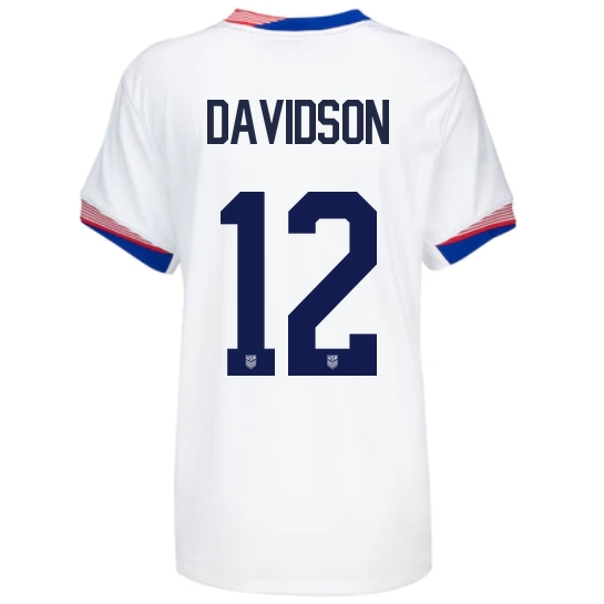 USA Tierna Davidson 2024 Home Women's Stadium Soccer Jersey