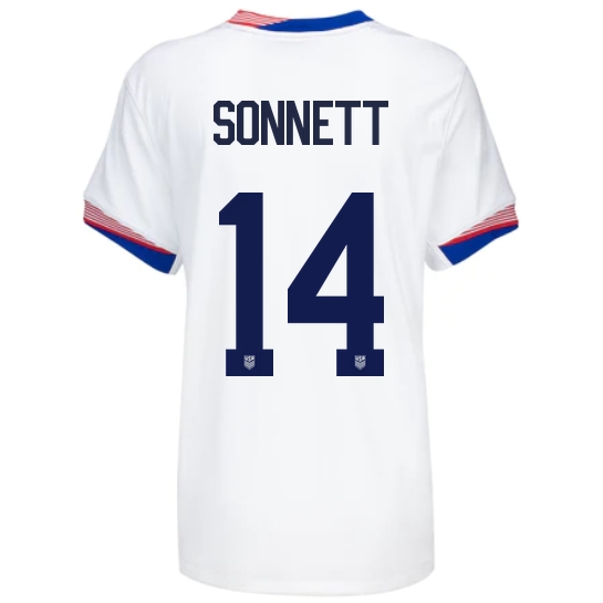 USA Emily Sonnett 2024 Home Women's Stadium Soccer Jersey