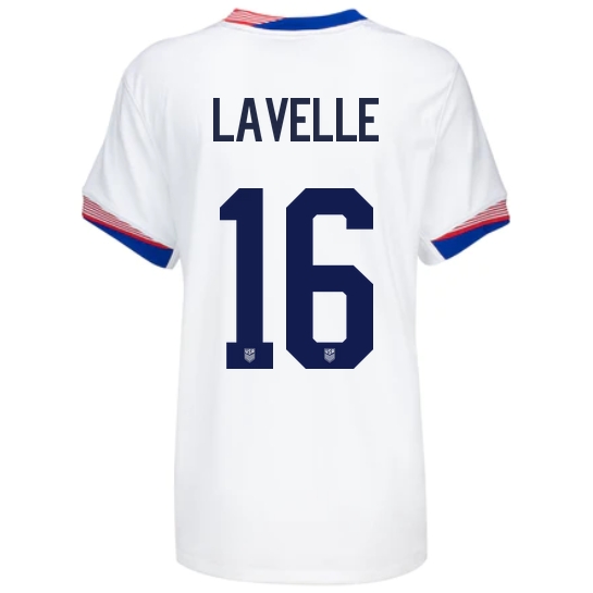 USA Rose Lavelle 2024 Home Women's Stadium Soccer Jersey