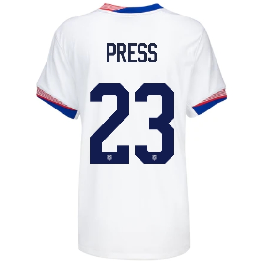 USA Christen Press 2024 Home Women's Stadium Soccer Jersey