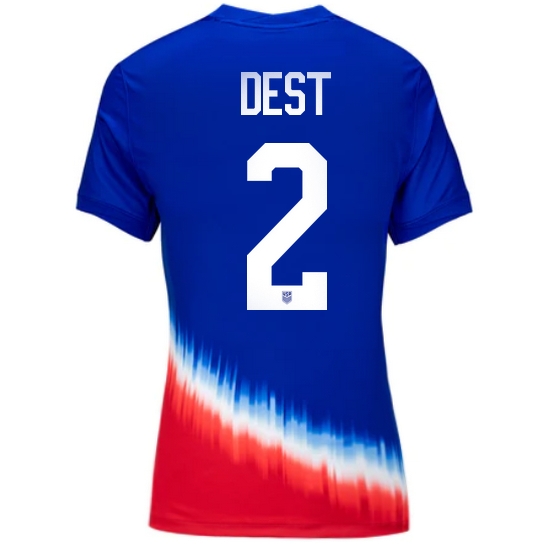 USA Sergino Dest 2024 Away Women's Stadium Soccer Jersey