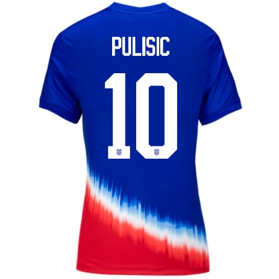 USA Christian Pulisic 2024 Away Women's Stadium Soccer Jersey