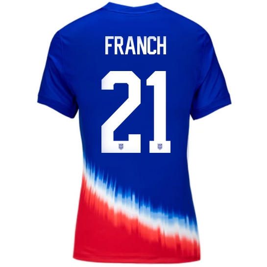 USA Adrianna Franch 2024 Away Women's Stadium Soccer Jersey
