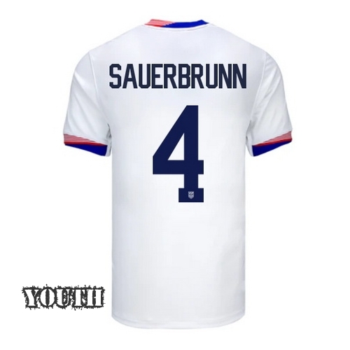 USA Becky Sauerbrunn 2024 Home Youth Stadium Soccer Jersey