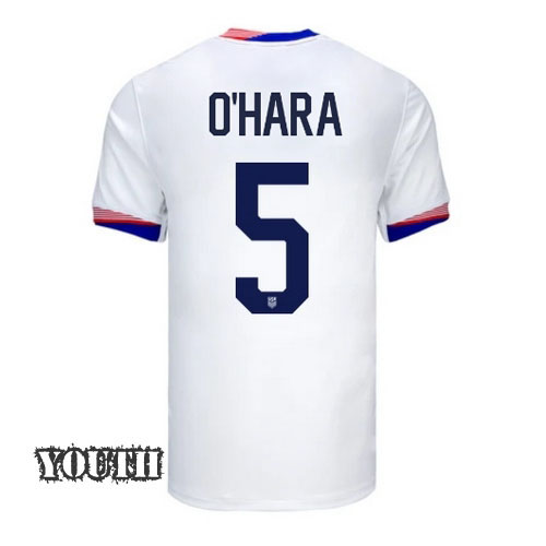 USA Kelley O'hara 2024 Home Youth Stadium Soccer Jersey