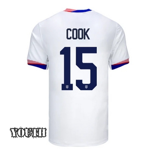 USA Alana Cook 2024 Home Youth Stadium Soccer Jersey