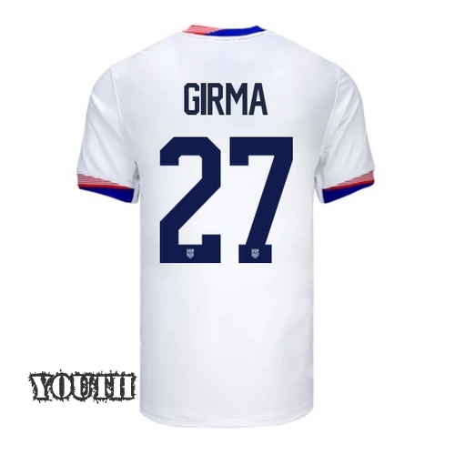 USA Naomi Girma 2024 Home Youth Stadium Soccer Jersey
