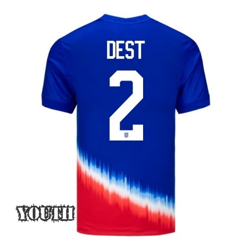 USA Sergino Dest 2024 Away Youth Stadium Soccer Jersey