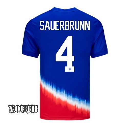 USA Becky Sauerbrunn 2024 Away Youth Stadium Soccer Jersey