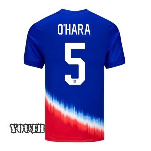 USA Kelley O'hara 2024 Away Youth Stadium Soccer Jersey