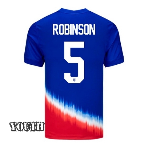 USA Antonee Robinson 2024 Away Youth Stadium Soccer Jersey