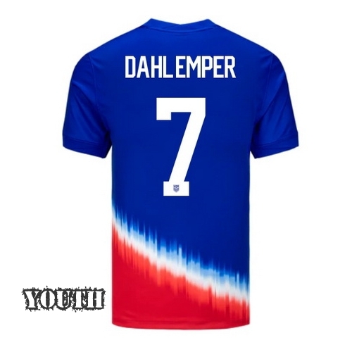 USA Abby Dahlkemper 2024 Away Youth Stadium Soccer Jersey
