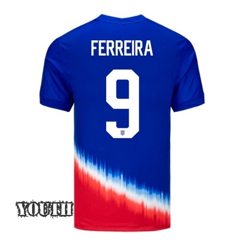 USA Jesus Ferreira 2024 Away Youth Stadium Soccer Jersey