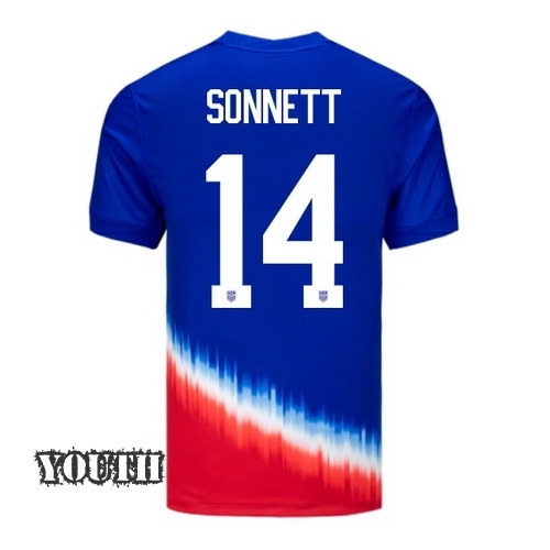 USA Emily Sonnett 2024 Away Youth Stadium Soccer Jersey