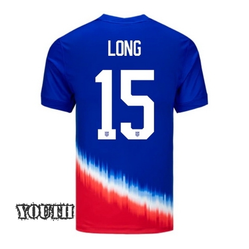 USA Aaron Long 2024 Away Youth Stadium Soccer Jersey