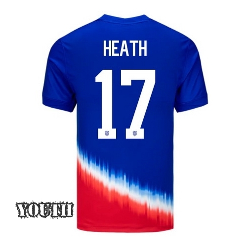 USA Tobin Heath 2024 Away Youth Stadium Soccer Jersey