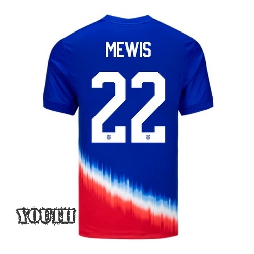 USA Kristie Mewis 2024 Away Youth Stadium Soccer Jersey