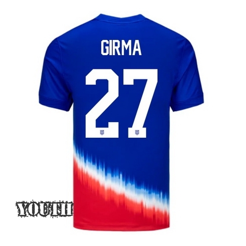USA Naomi Girma 2024 Away Youth Stadium Soccer Jersey