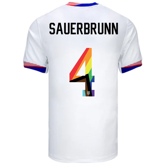 USA 2024/25 Becky Sauerbrunn Home Pride Men's Soccer Jersey