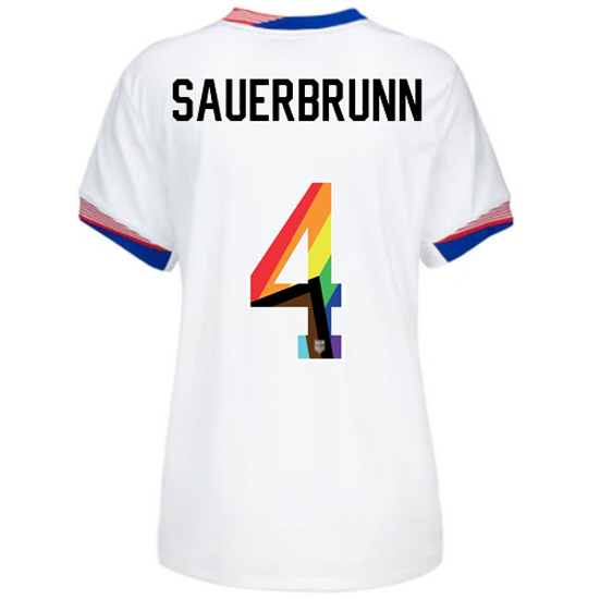 USA 2024/25 Becky Sauerbrunn Home Pride Women's Soccer Jersey