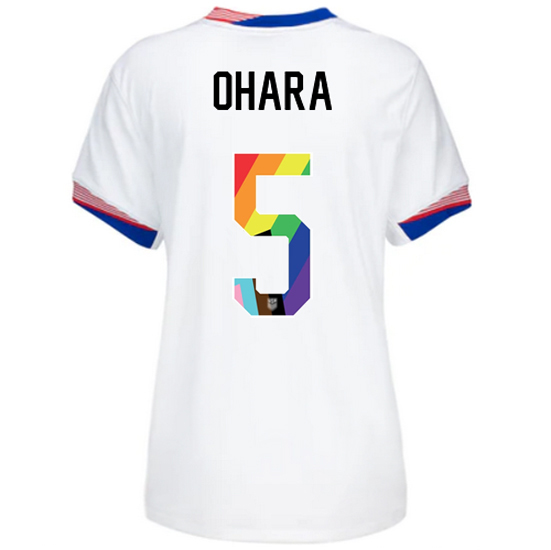USA 2024/25 Kelley O'Hara Home Pride Women's Soccer Jersey