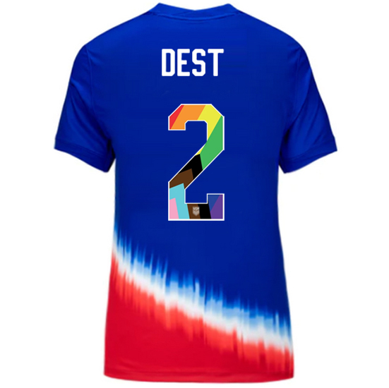 USA 2024/25 Sergino Dest Away Pride Women's Soccer Jersey
