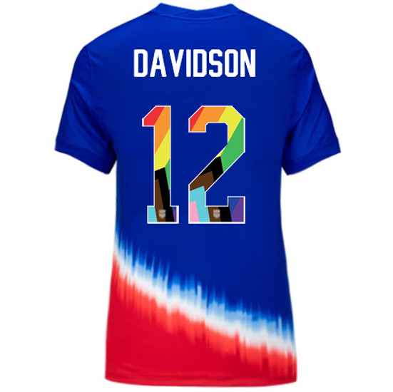 USA 2024/25 Tierna Davidson Away Pride Women's Soccer Jersey