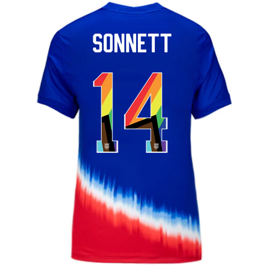 USA 2024/25 Emily Sonnett Away Pride Women's Soccer Jersey