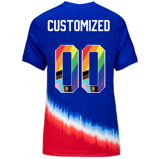 USA 2024/25 Customized Away Pride Women's Soccer Jersey