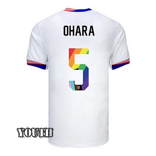 USA 2024/25 Kelley O'Hara Home Pride Youth Soccer Jersey